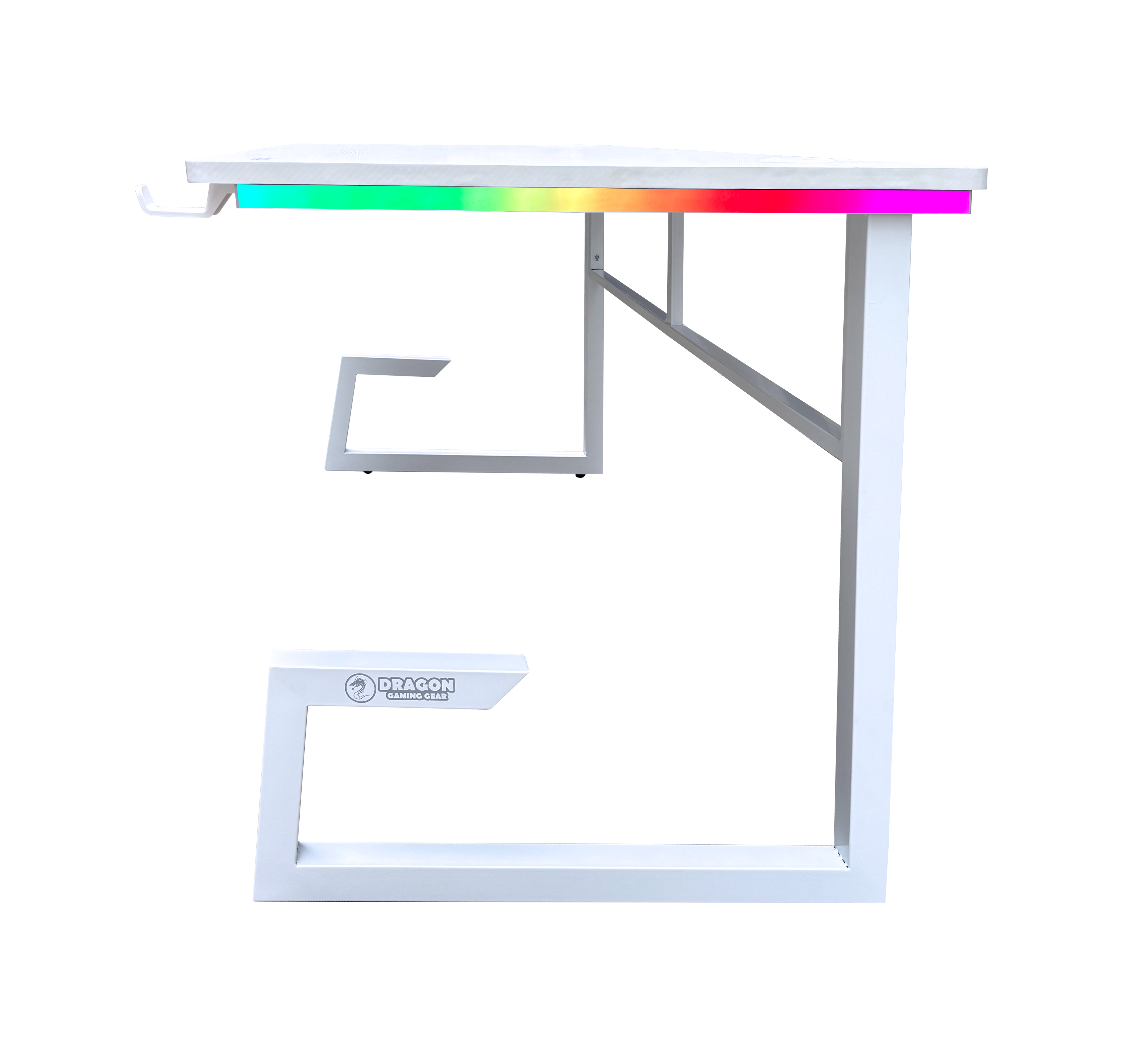 DRAGON שולחן גיימינג תאורת RGB אורך 160 ס"מ דגם TG צבע לבן משלוח חינם