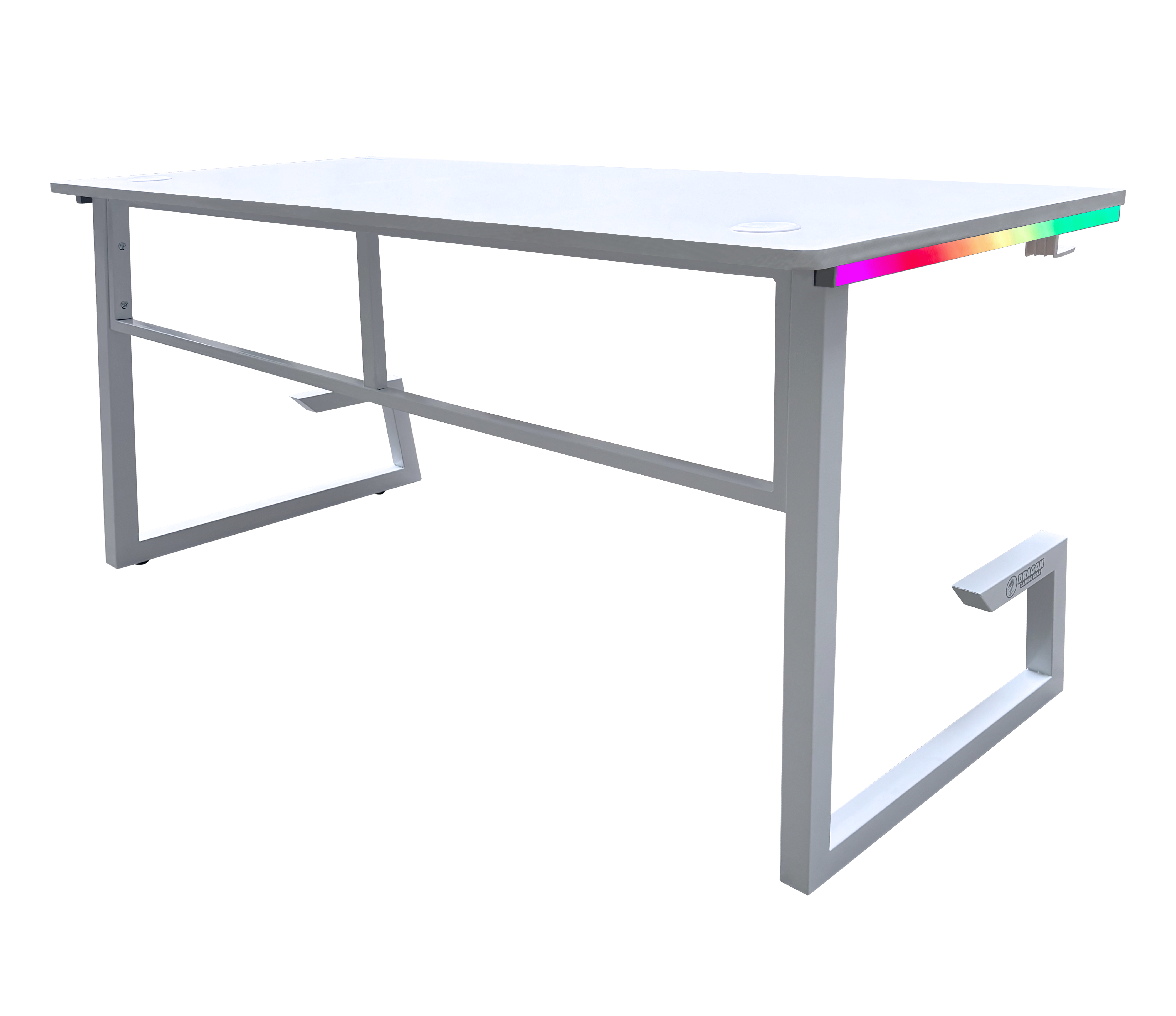 DRAGON שולחן גיימינג תאורת RGB אורך 160 ס"מ דגם TG צבע לבן משלוח חינם