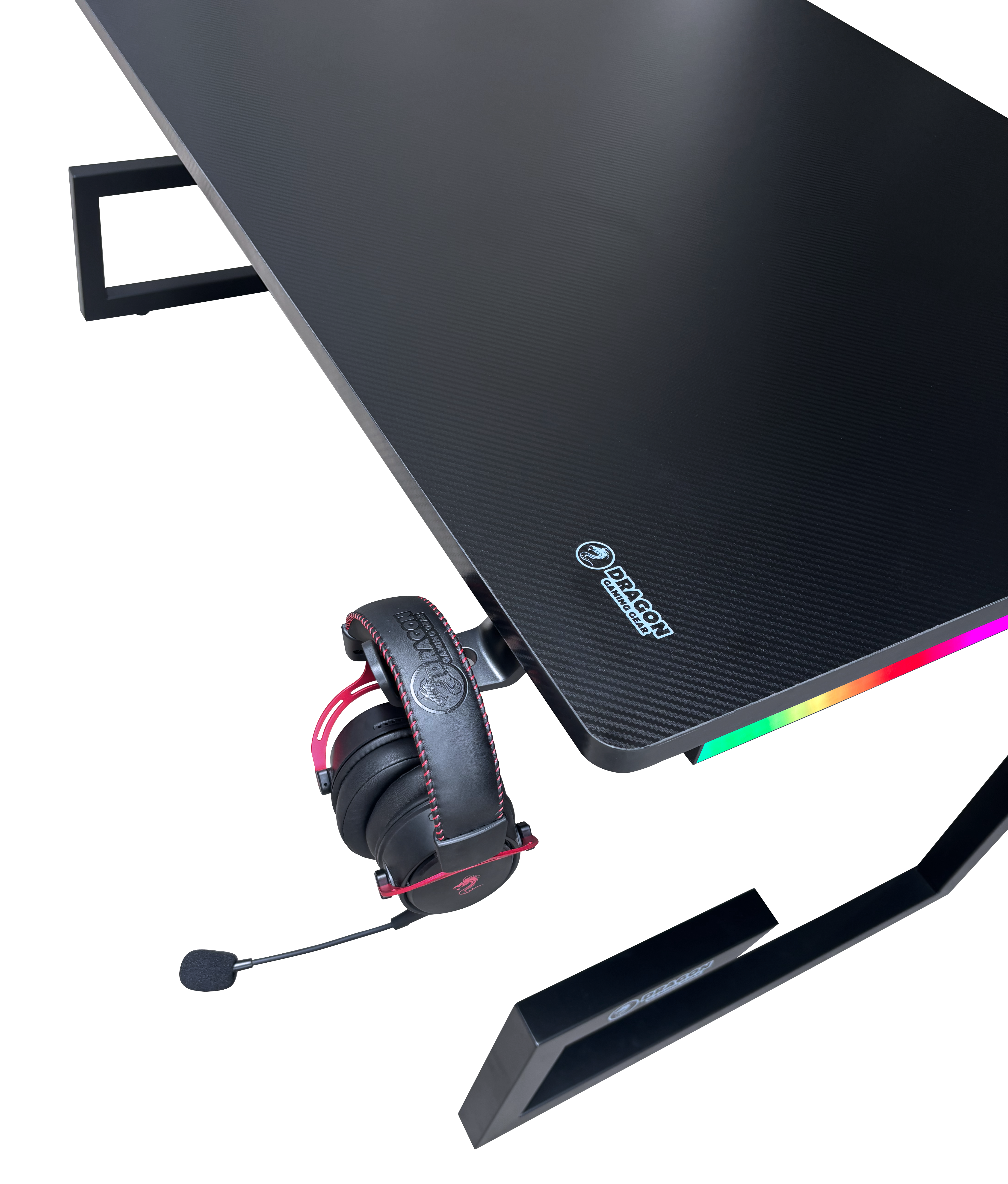 DRAGON שולחן גיימינג תאורת RGB אורך 160 ס"מ דגם TG צבע שחור משלוח חינם