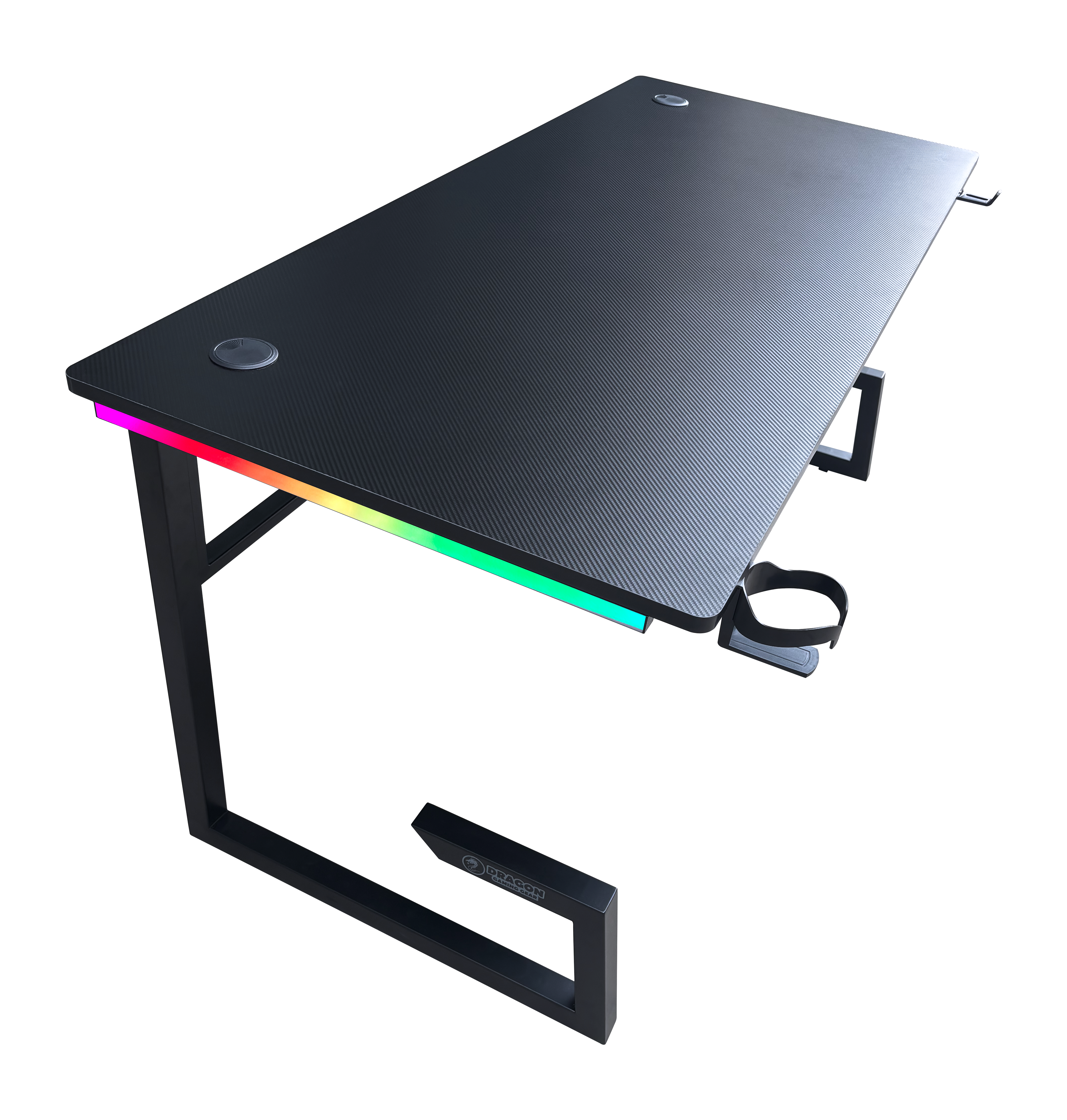 DRAGON שולחן גיימינג תאורת RGB אורך 160 ס"מ דגם TG צבע שחור משלוח חינם