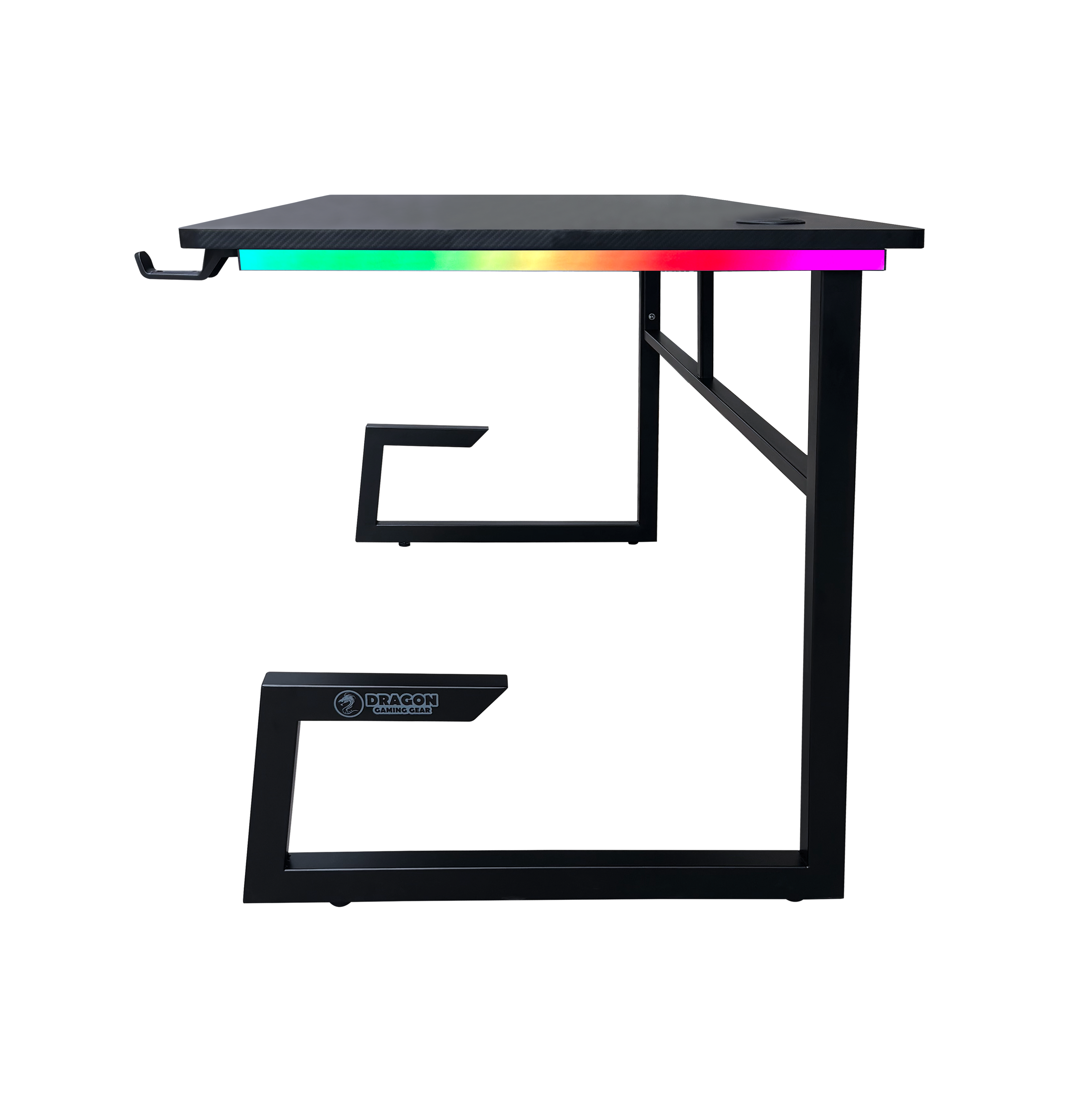 DRAGON שולחן גיימינג תאורת RGB אורך 160 ס"מ דגם TG צבע שחור משלוח חינם