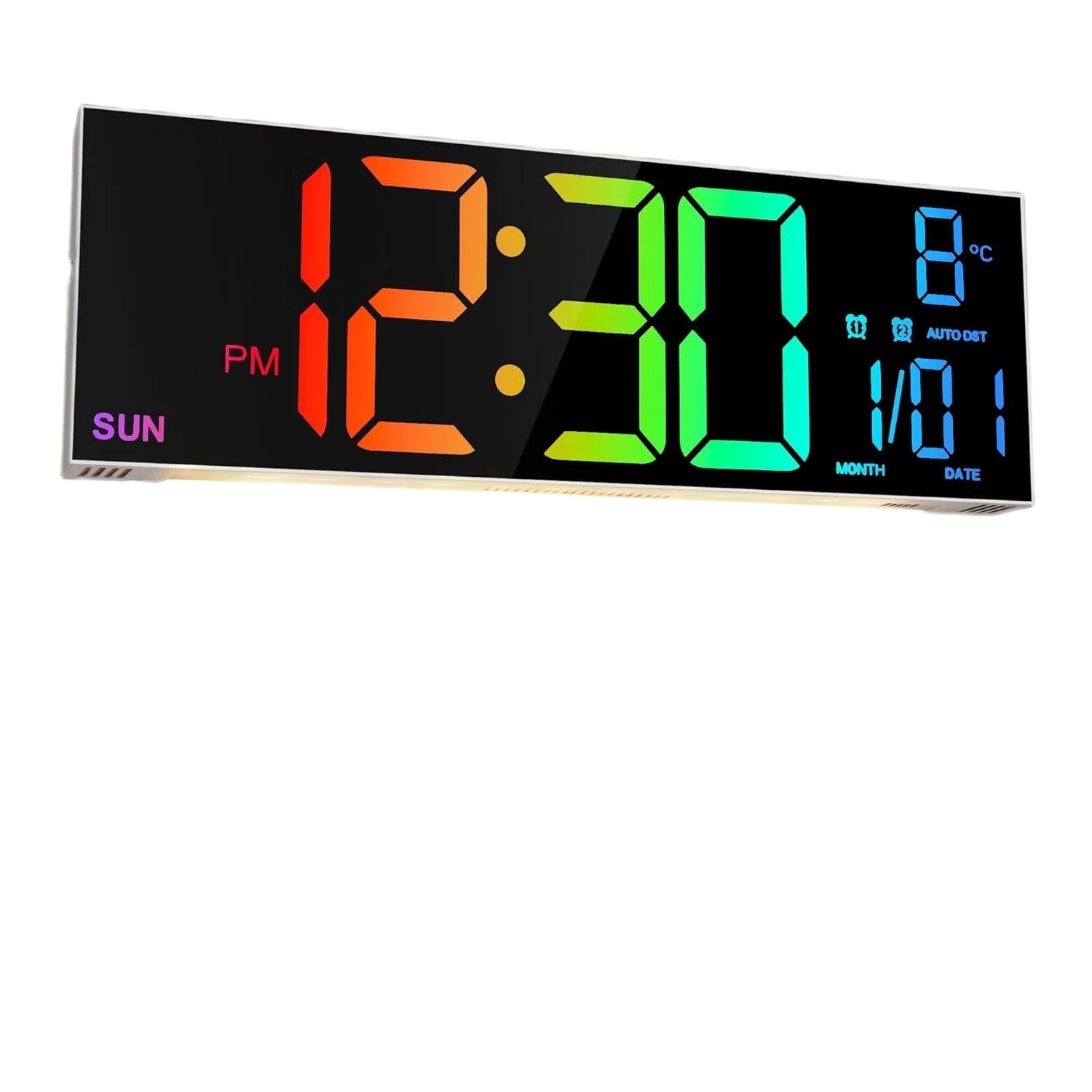 שעון קיר דיגיטלי + שלט - תאורת GPDRA-DCRGB -RGB