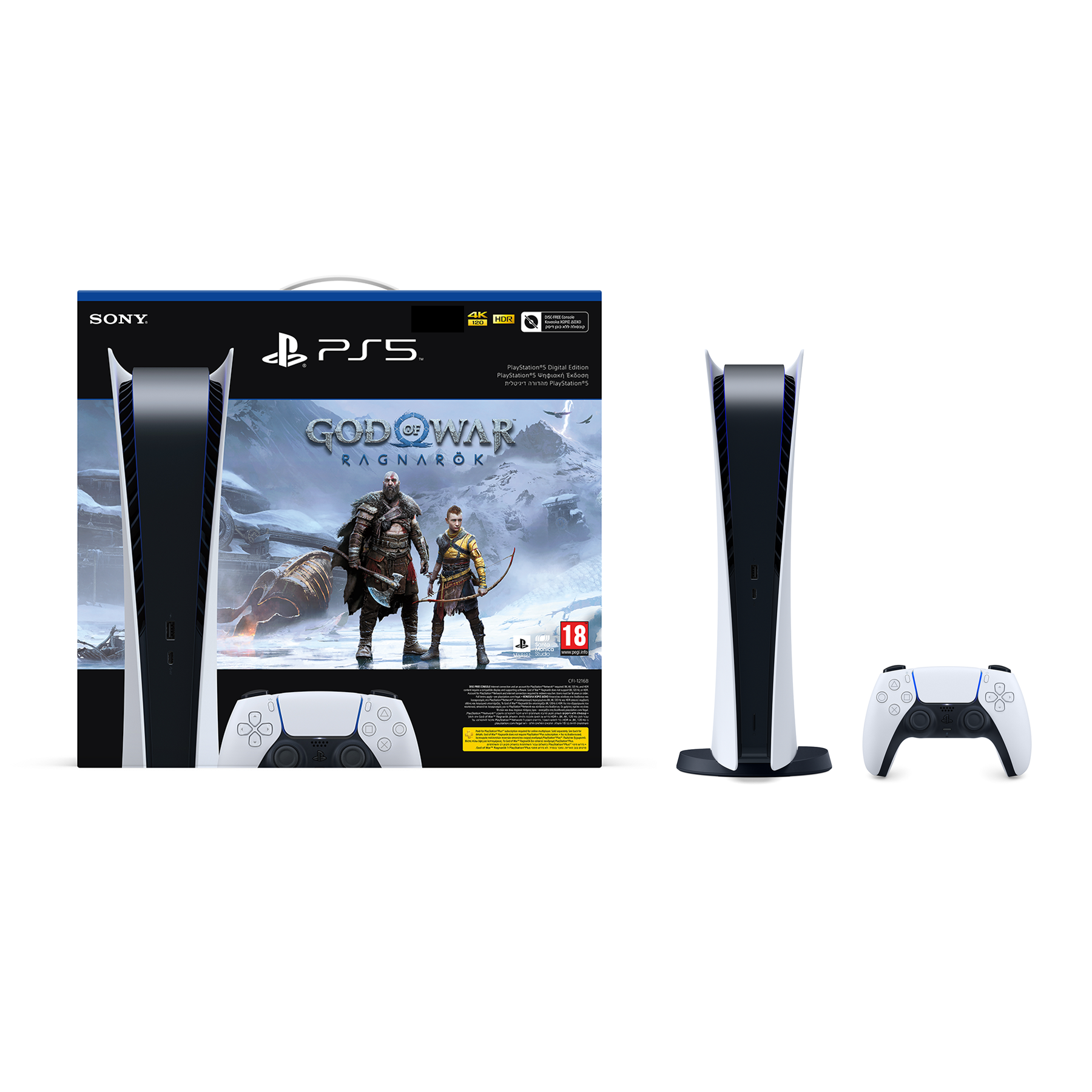 קונסולה פלייסטיישן במהדורה דיגיטלית עם שובר למשחק - God of war ragnarok