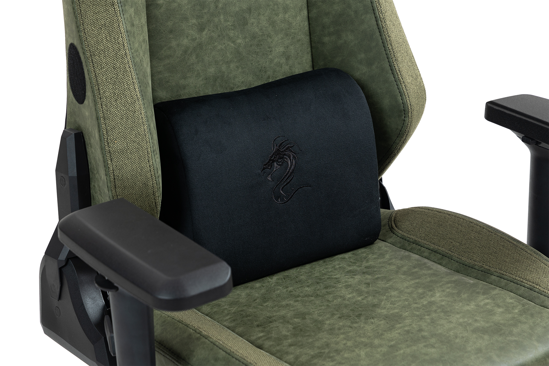 כיסא עבודה וגיימינג יוקרתי דמוי עור דגם ALPINE ירוק צבאי - משלוח חינם
