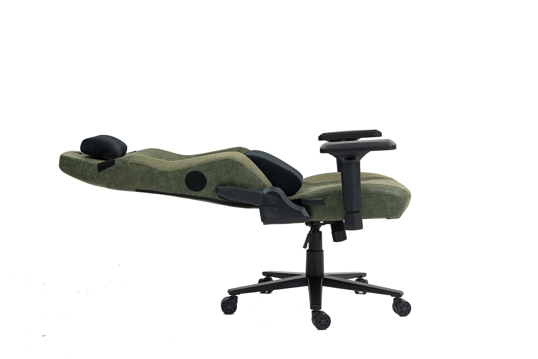 כיסא עבודה וגיימינג יוקרתי דמוי עור דגם ALPINE ירוק צבאי - משלוח חינם