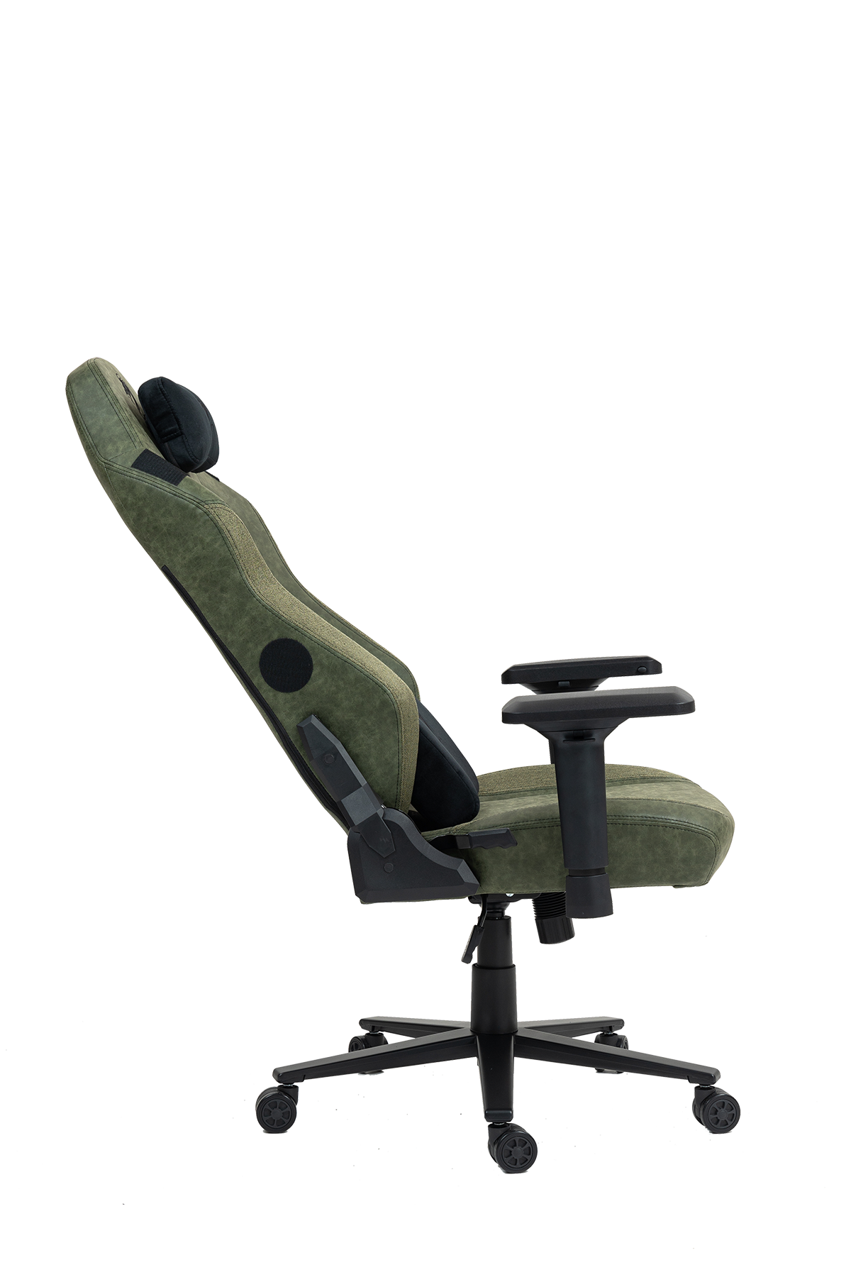 כיסא עבודה וגיימינג יוקרתי דמוי עור דגם ALPINE ירוק צבאי - משלוח חינם