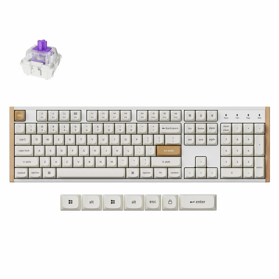 Keychron K10 HE מקלדת אלחוטית עם מתגים מגנטיים בהתאמה אישית בגודל מלא (100%)