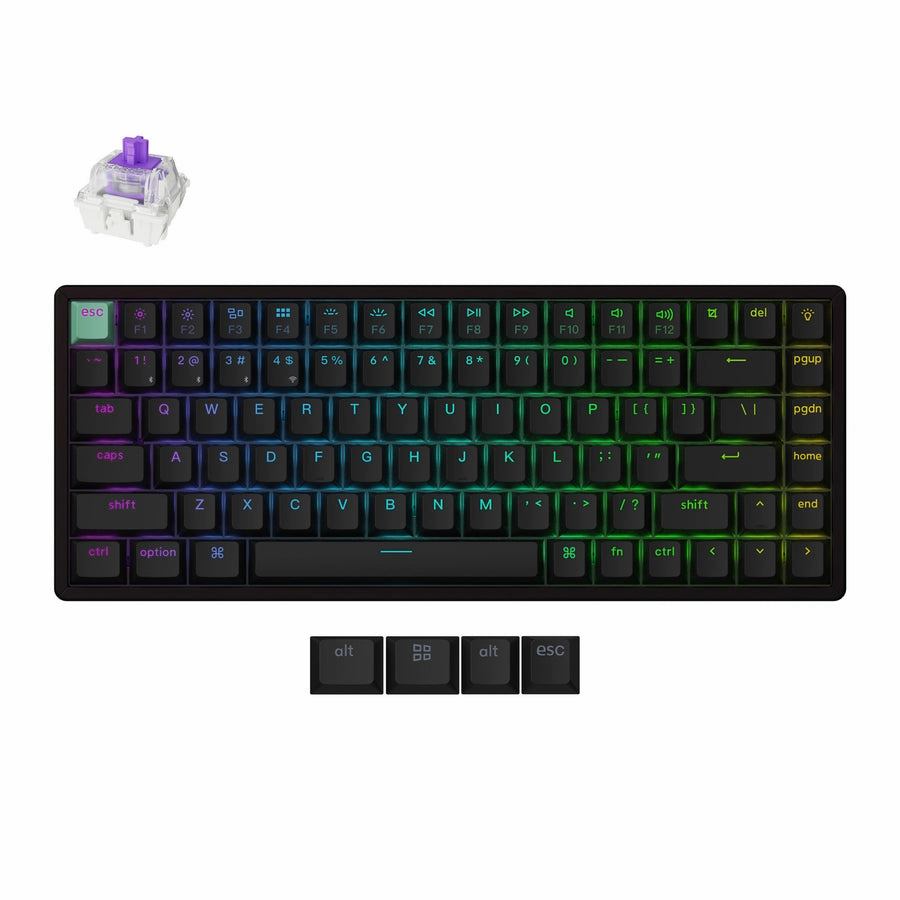 Keychron K2 HE מקלדת אלחוטית עם מתגים מגנטיים בהתאמה אישית בגודל 75%