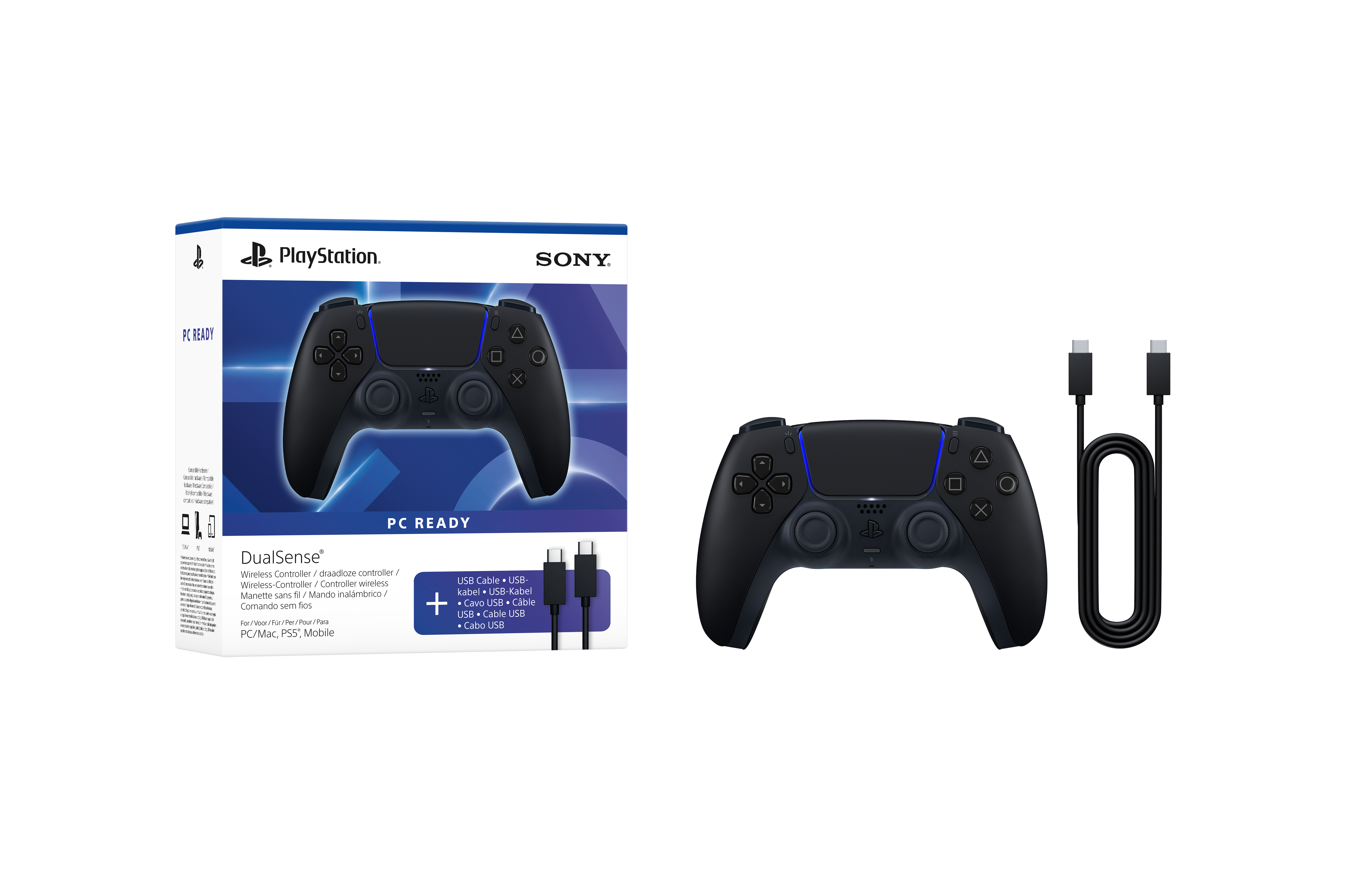 בקר אלחוטי Midnight Black DualSense® – + כבל USB למחשב אישי