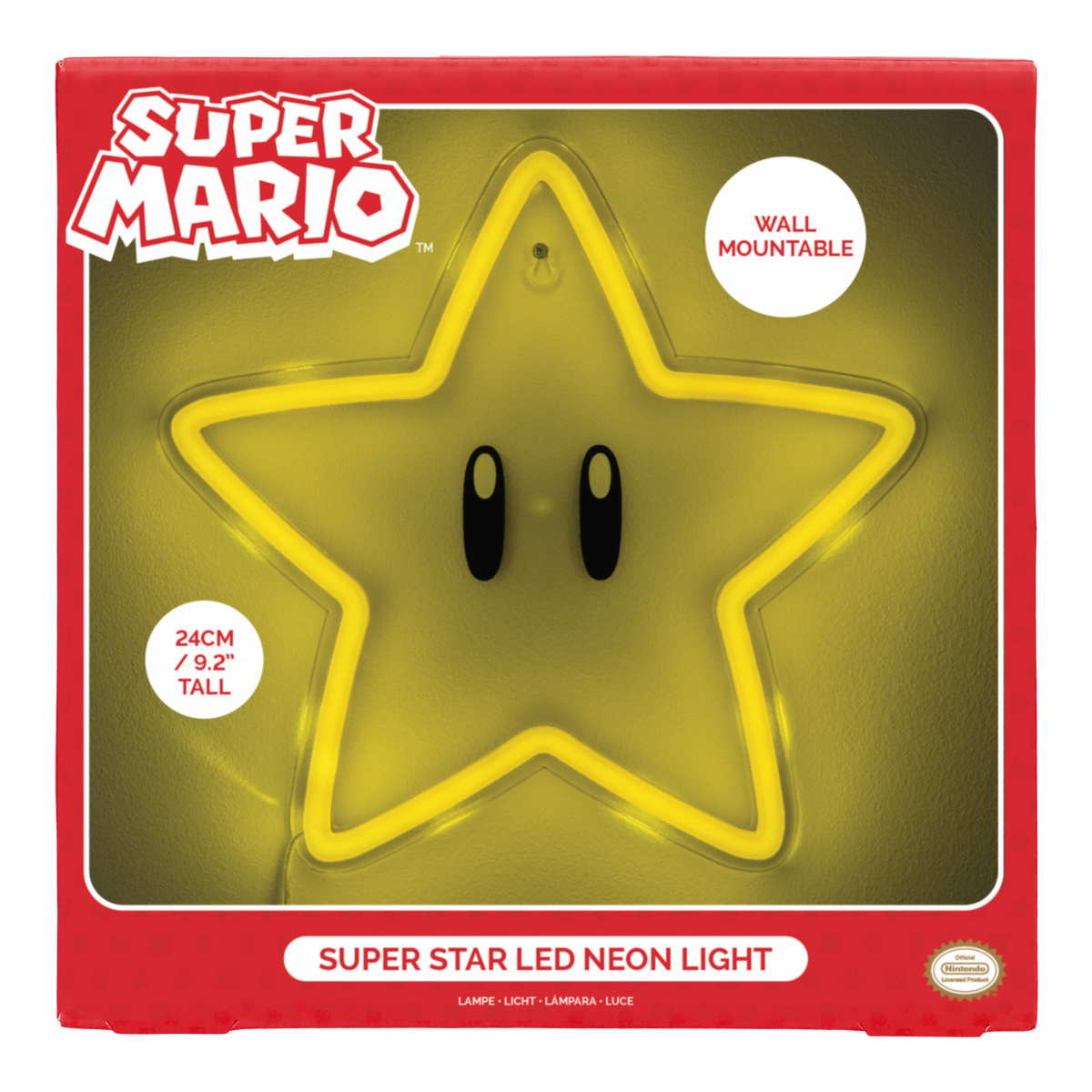 מנורת קיר ניאון LED Star Super Mario