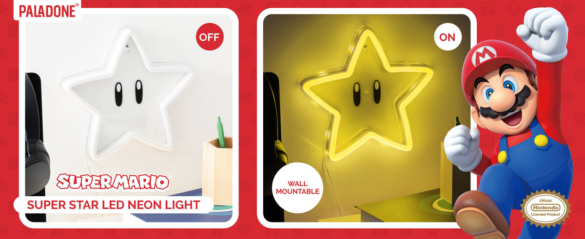 מנורת קיר ניאון LED Star Super Mario