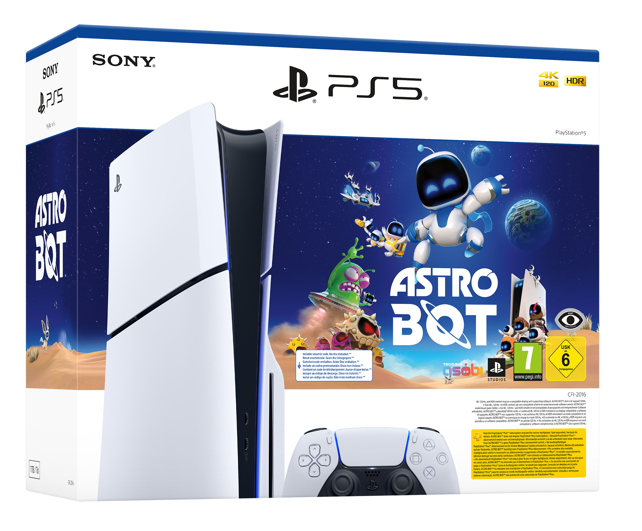 מארז מיוחד- קונסולה פלייסטיישן 5 בלו-ריי מהדורת PS5® SLIM ושובר למשחק ASTRO BOT