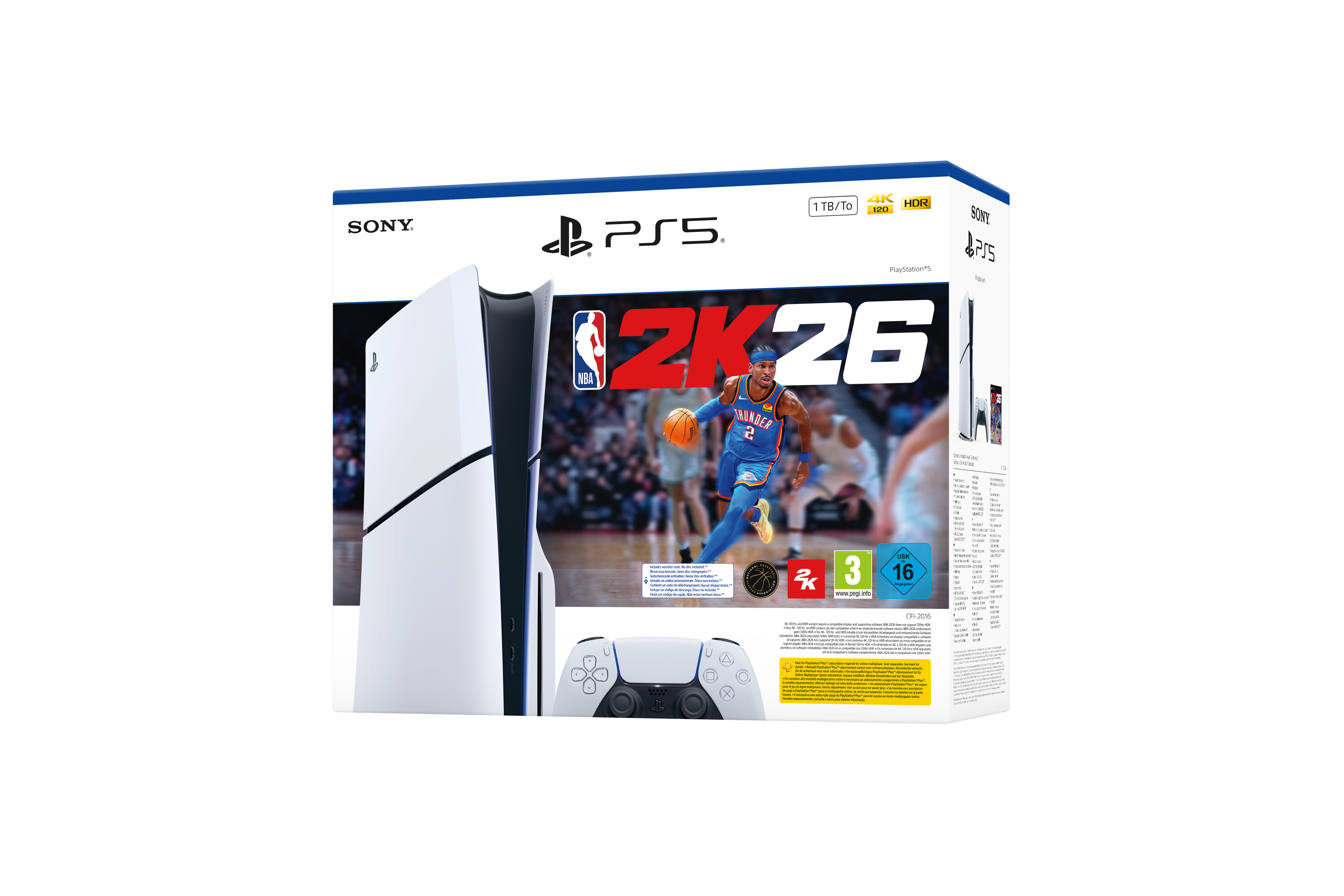 PlayStation®5 - קונסולה בלו-ריי + קוד למשחק ™NBA 2K26 Bundle