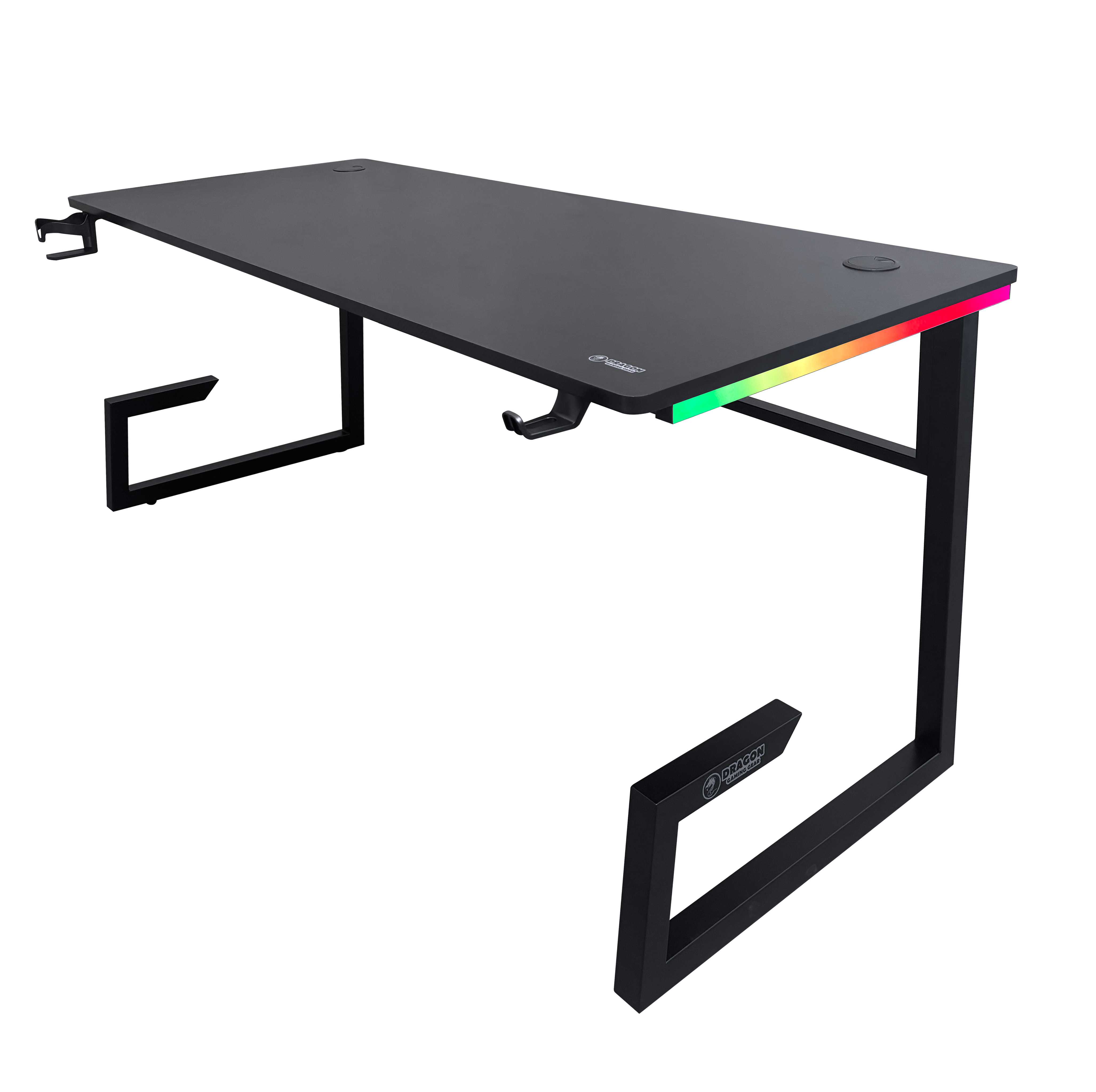 DRAGON שולחן גיימינג תאורת RGB אורך 160 ס"מ דגם TG צבע שחור משלוח חינם