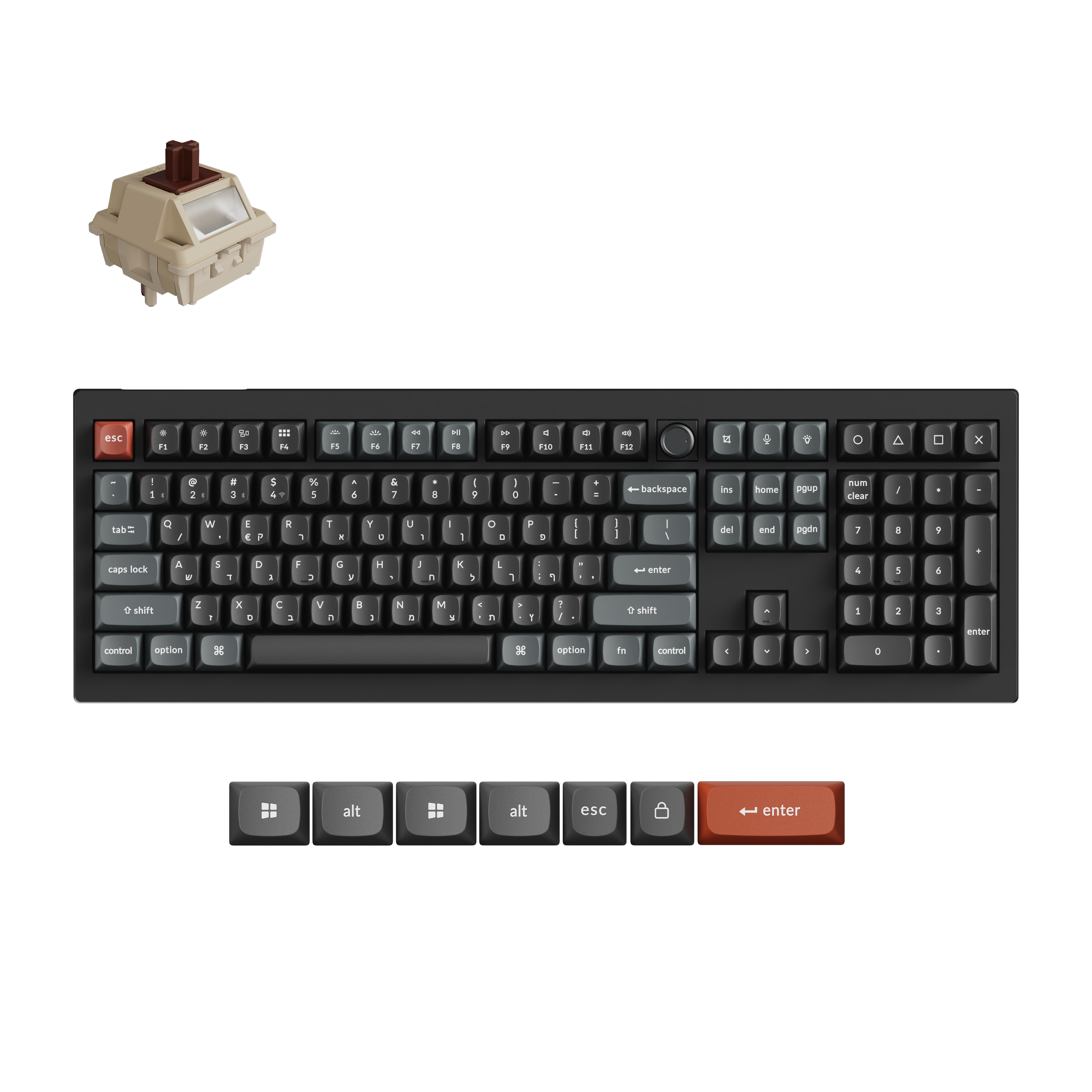 Keychron V6 Ultra 8K מקלדת אלחוטית מכנית בהתאמה אישית בגודל מלא (100%) עם קצב דגימה 8000Hz