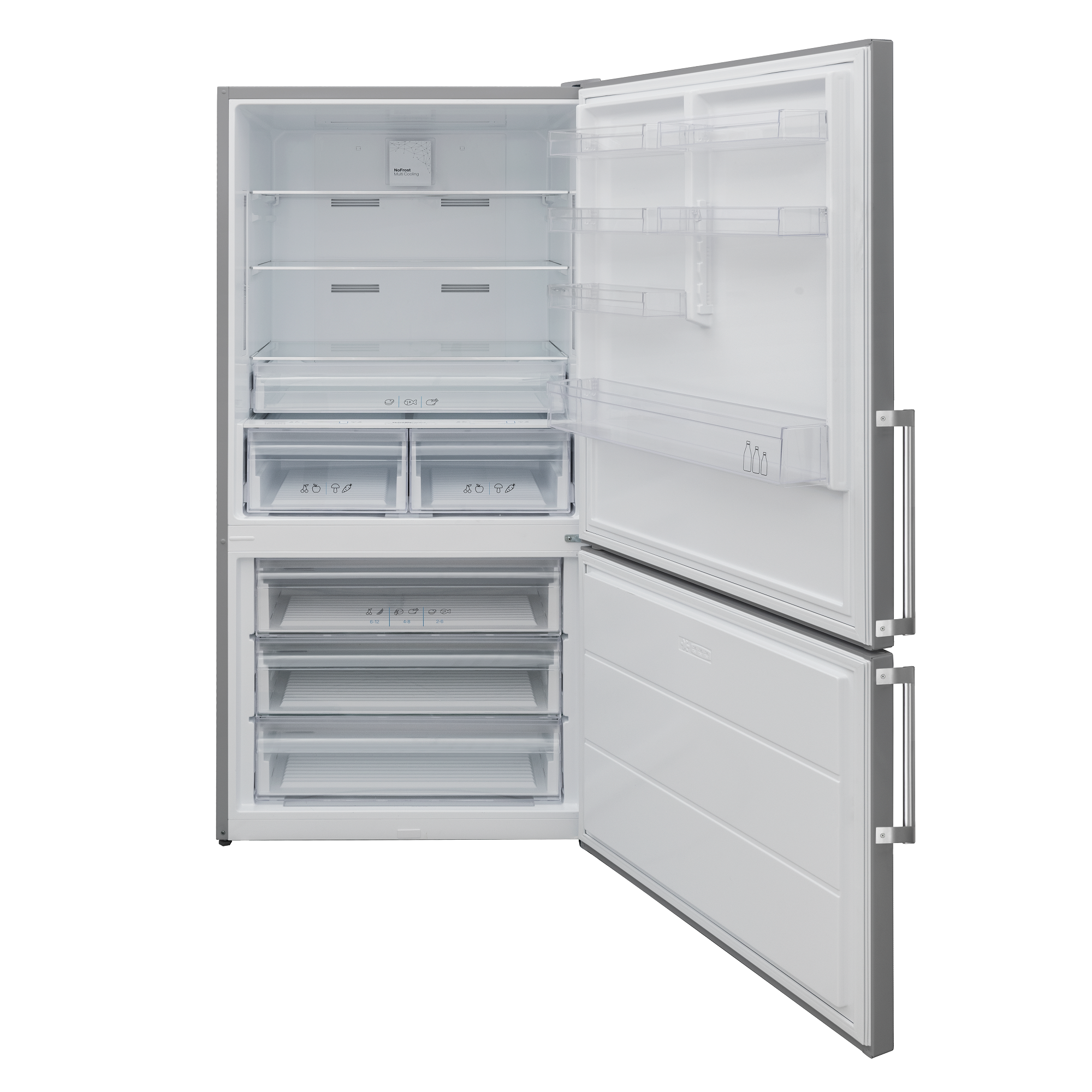 מקרר + מקפיא תחתון 582 ליטר No Frost LNF6531BV צבע כסוף פתוח