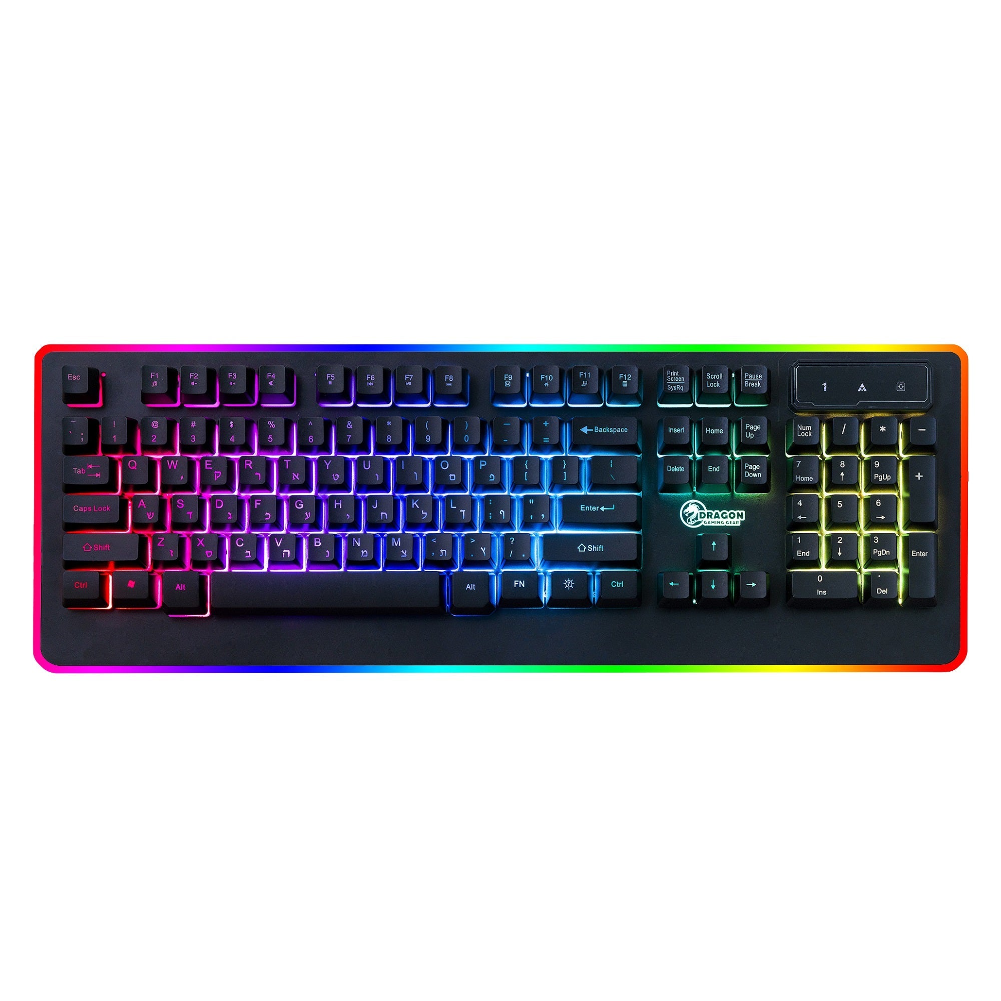 מקלדת גיימינג חוטית עם תאורת RGB GPDRA-RGB7
