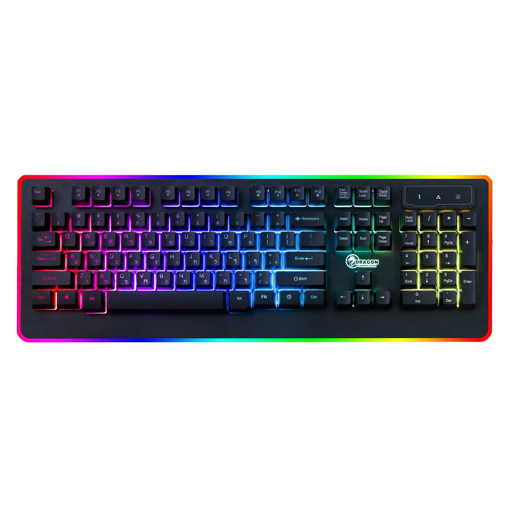 מקלדת גיימינג חוטית עם תאורת RGB GPDRA-RGB7