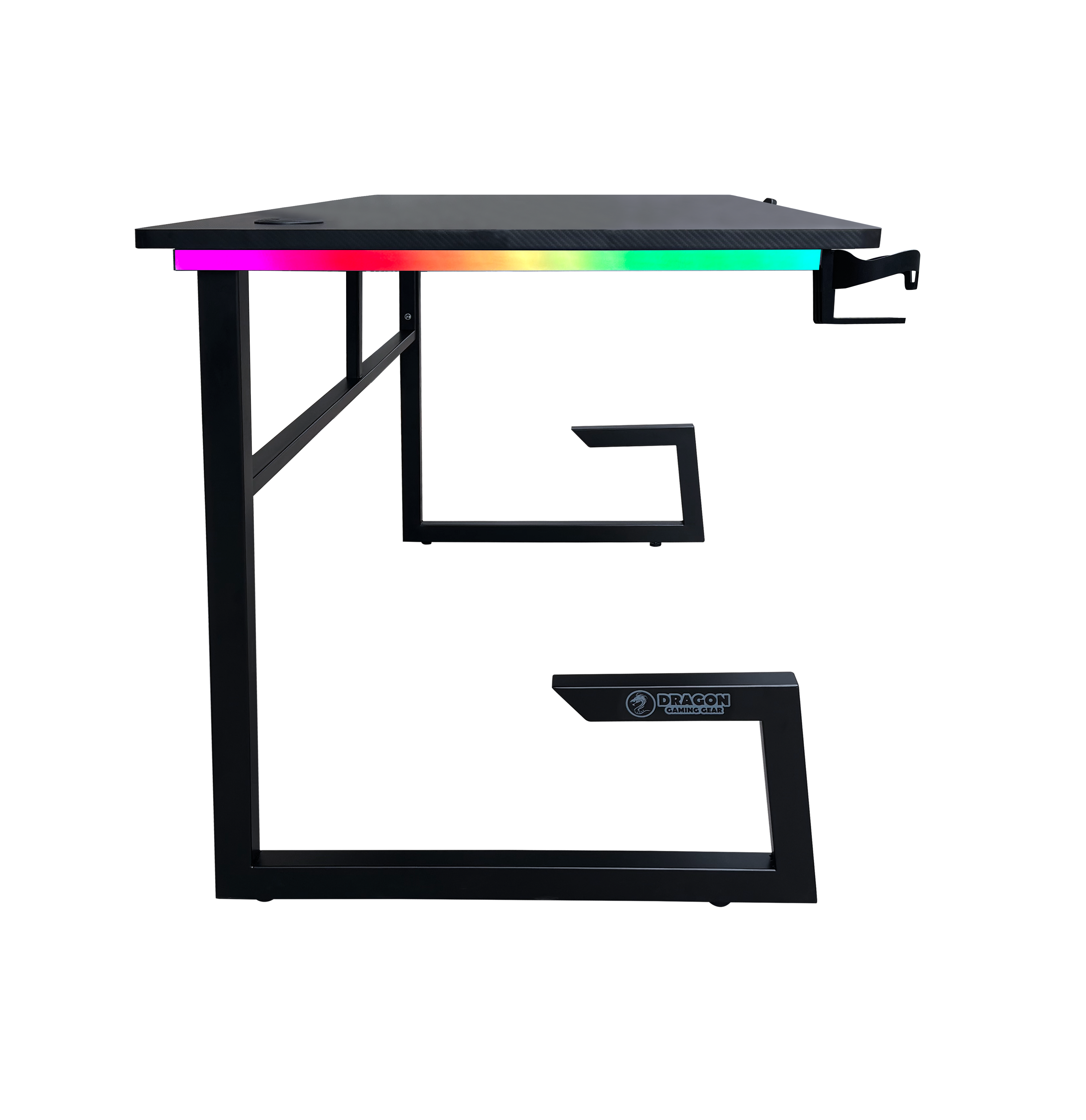 DRAGON שולחן גיימינג תאורת RGB אורך 160 ס"מ דגם TG צבע שחור משלוח חינם