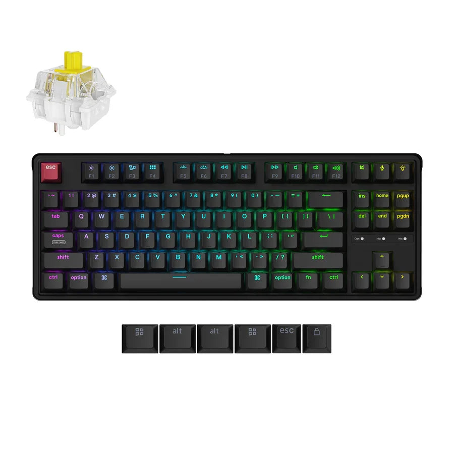 Keychron C3 Pro 8K מקלדת מכנית חוטית בפריסת (80%) TKL עם קצב דגימה של 8000Hz