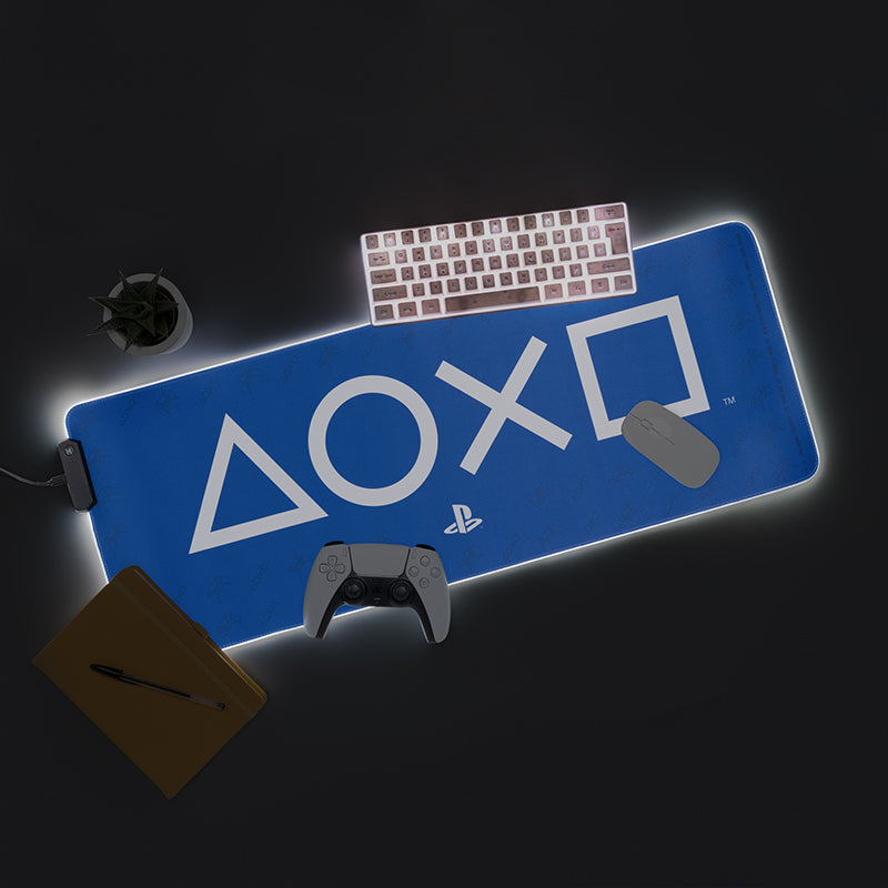 משטח לעכבר ומקלדת + תאורה ממותג  PLAYSTATION