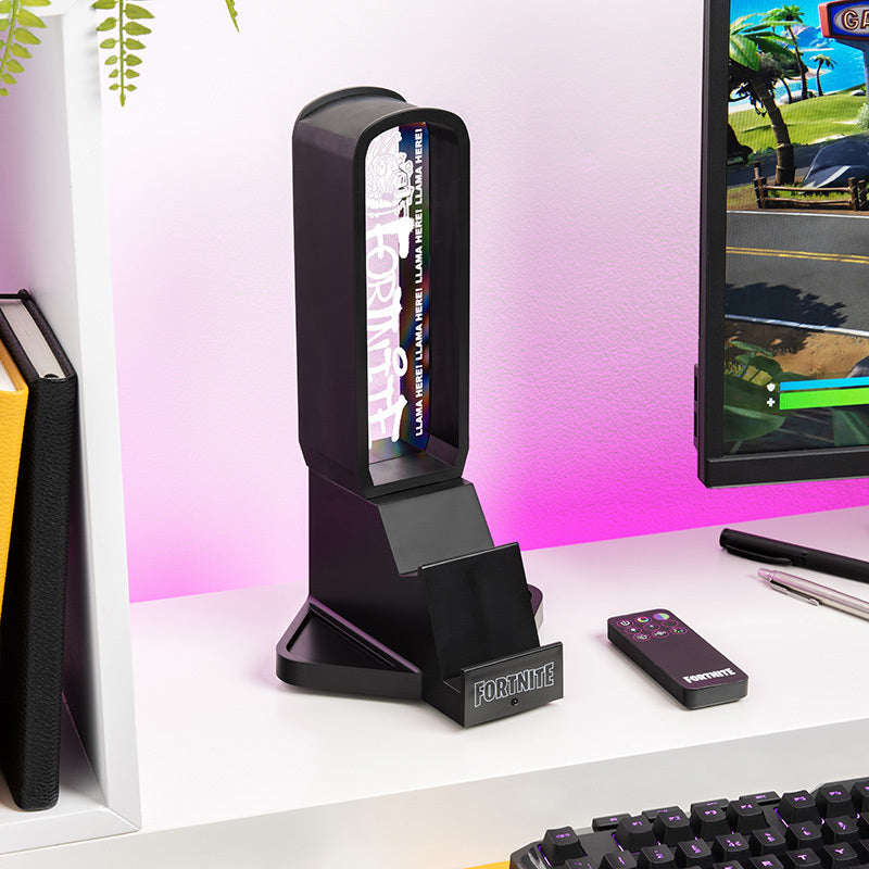מעמד עם תאורת LED Fortnite  3 ב- 1 אוזניות סלולר עם בקר