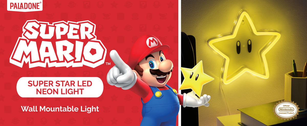 מנורת קיר ניאון LED   Star Super Mario