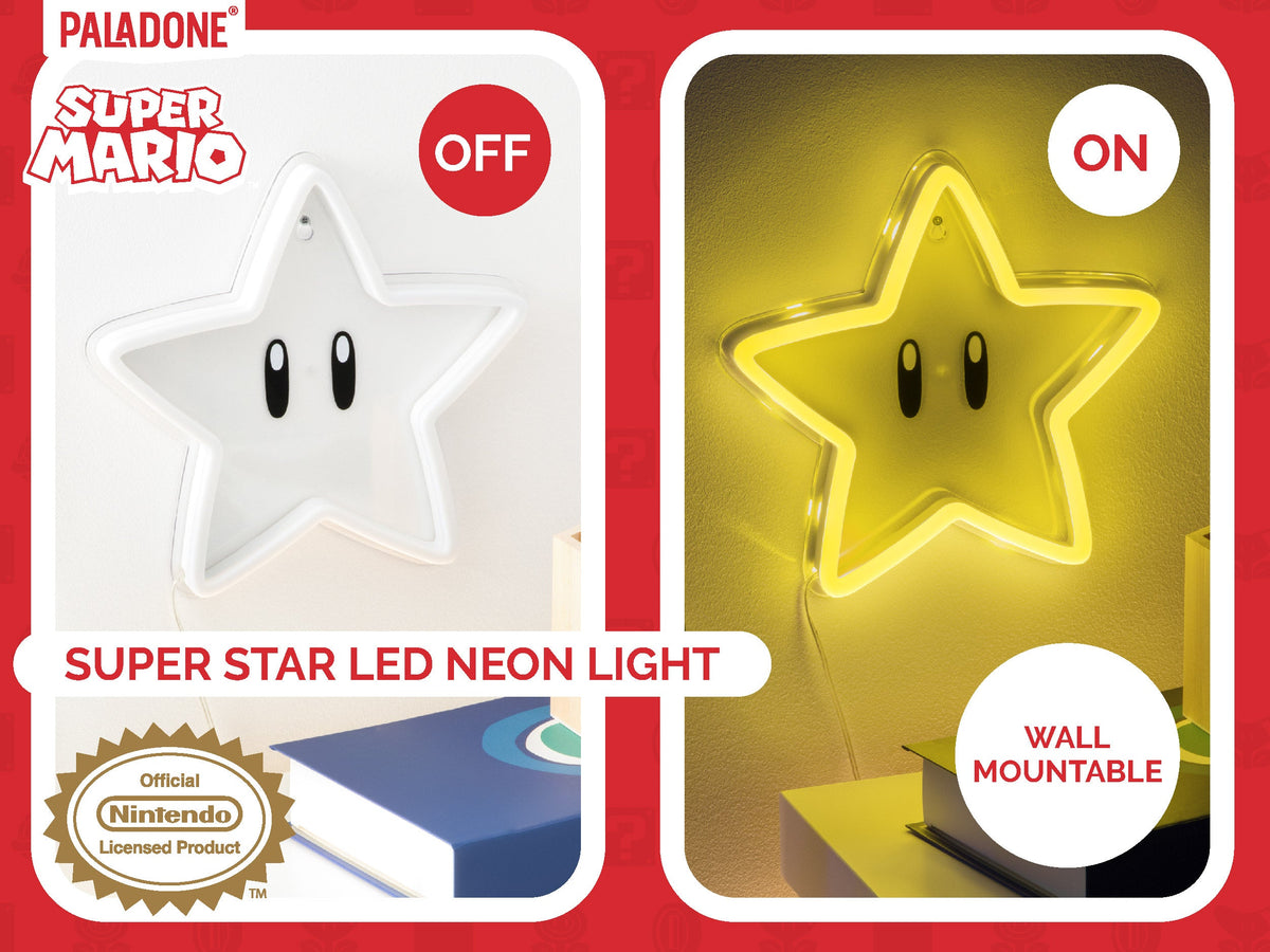 מנורת קיר ניאון LED   Star Super Mario