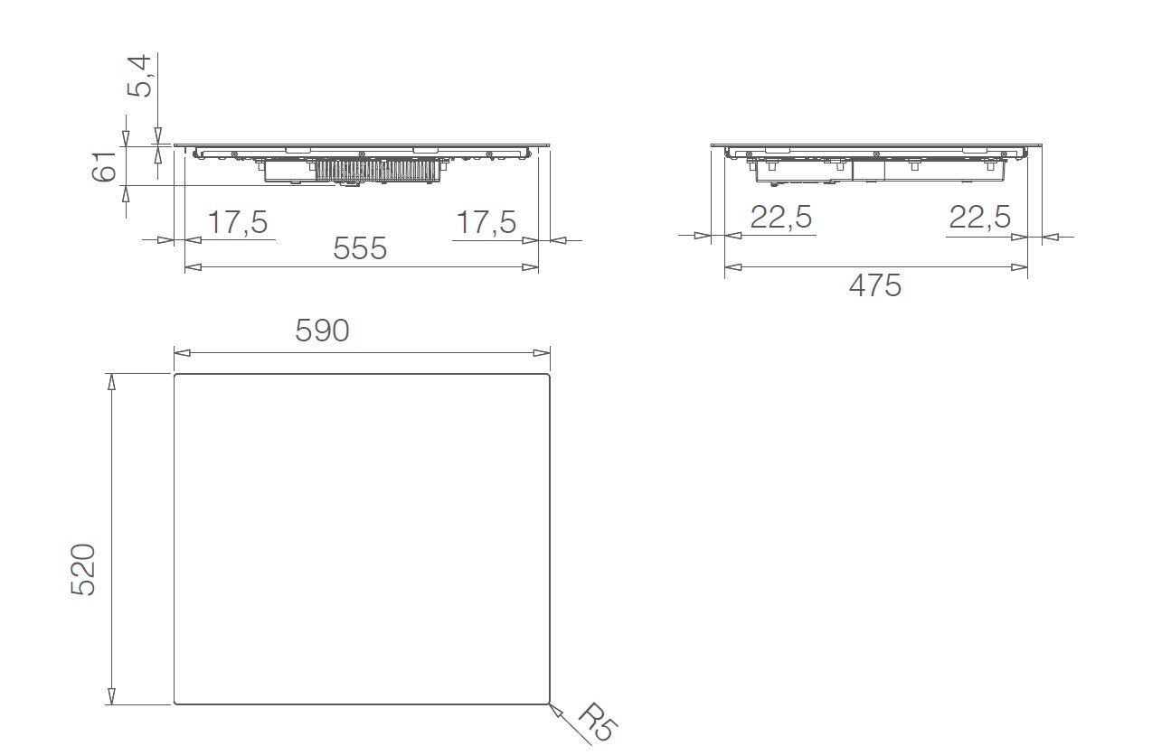 ELICA PRIMIS 604 PLUS RAW כיריים אינדוקציה 60 ס"מ