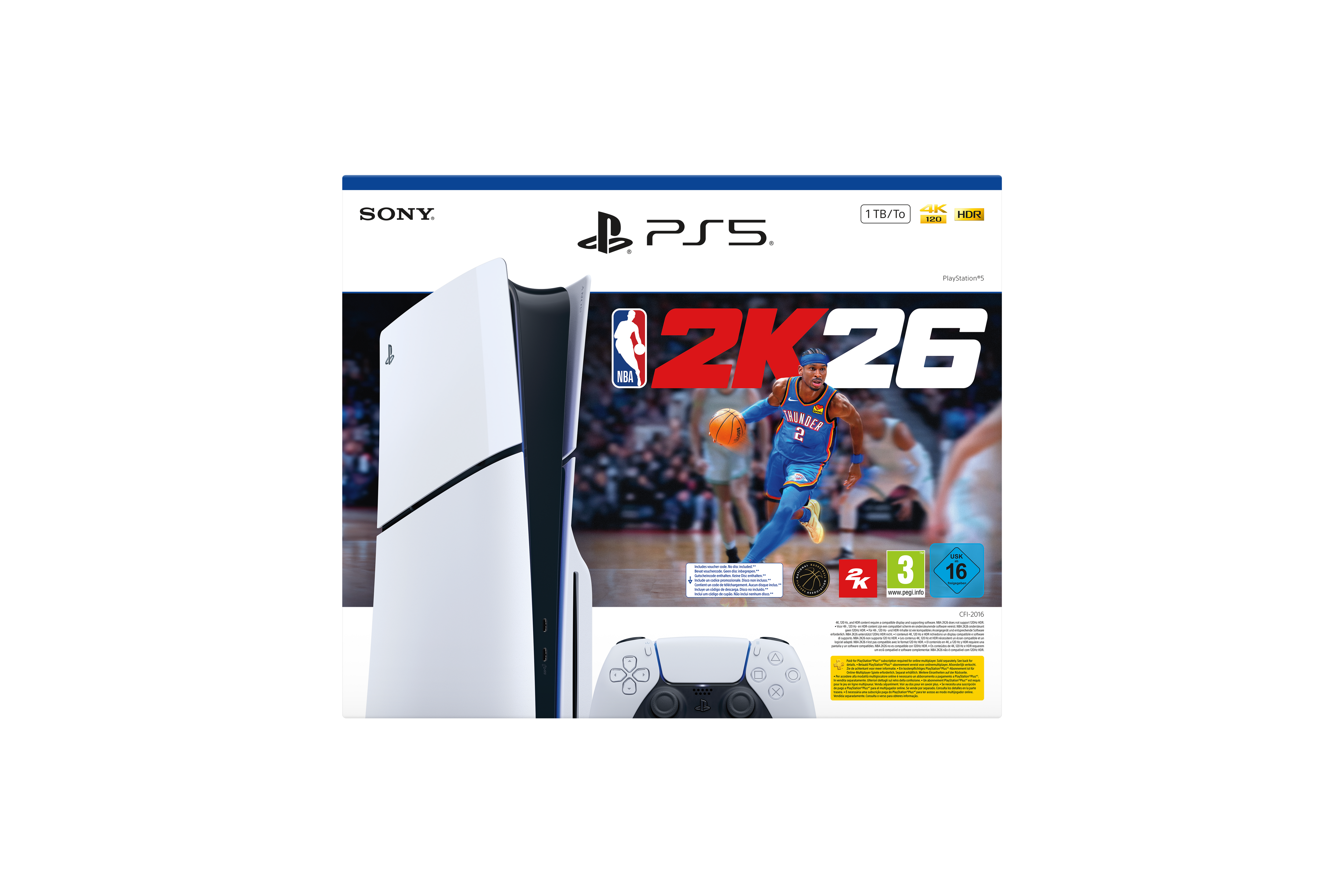 PlayStation®5 - קונסולה בלו-ריי + קוד למשחק  ™NBA 2K26 Bundle