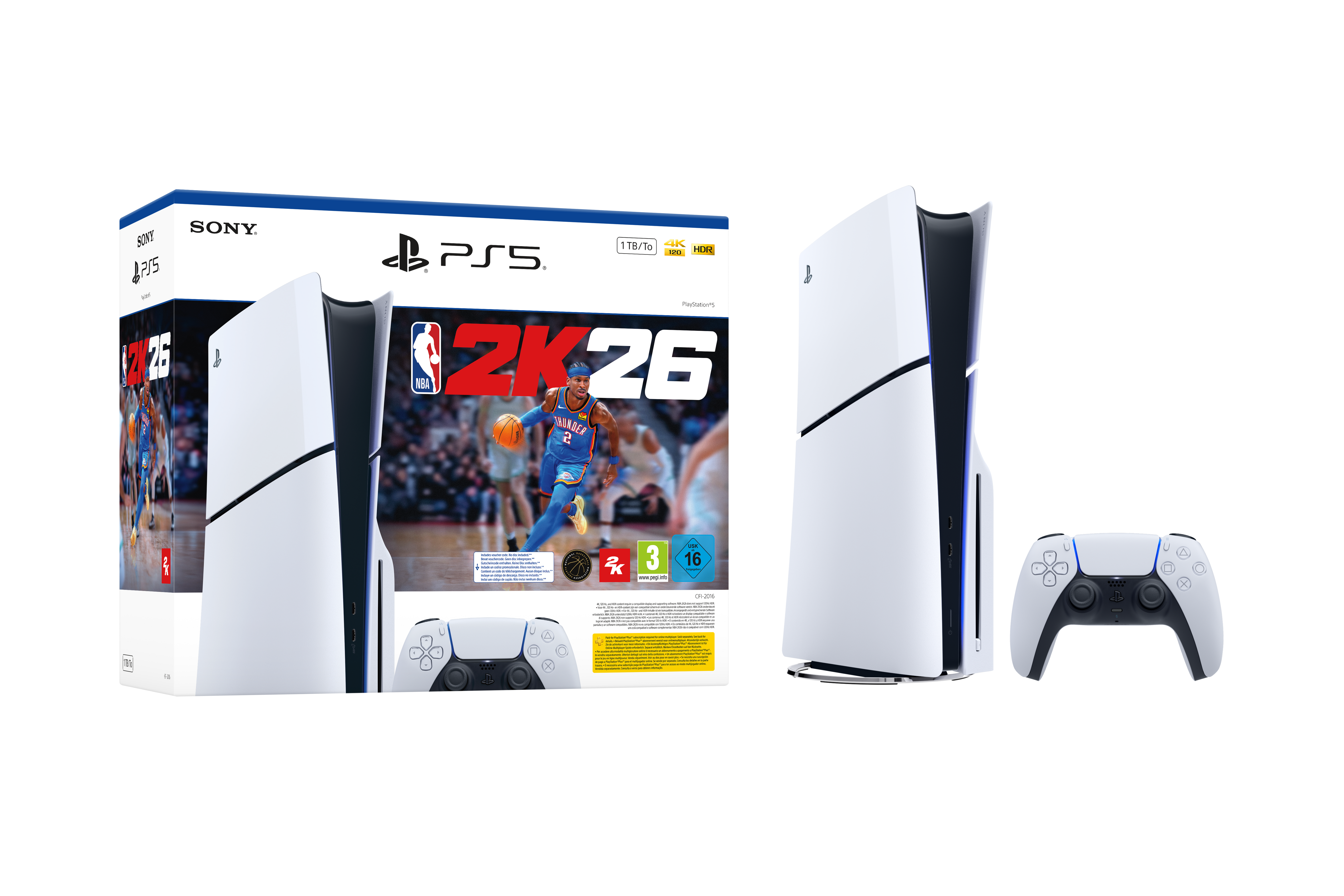 PlayStation®5 - קונסולה בלו-ריי + קוד למשחק  ™NBA 2K26 Bundle
