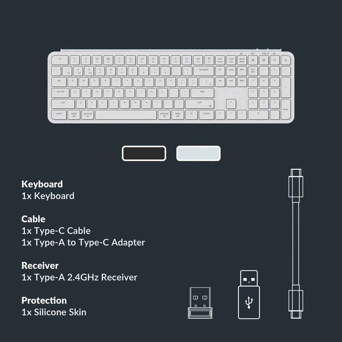 Keychron B6 Pro מקלדת אלחוטית אולטרה- דקה בגודל מלא  (Full Size 100%)
