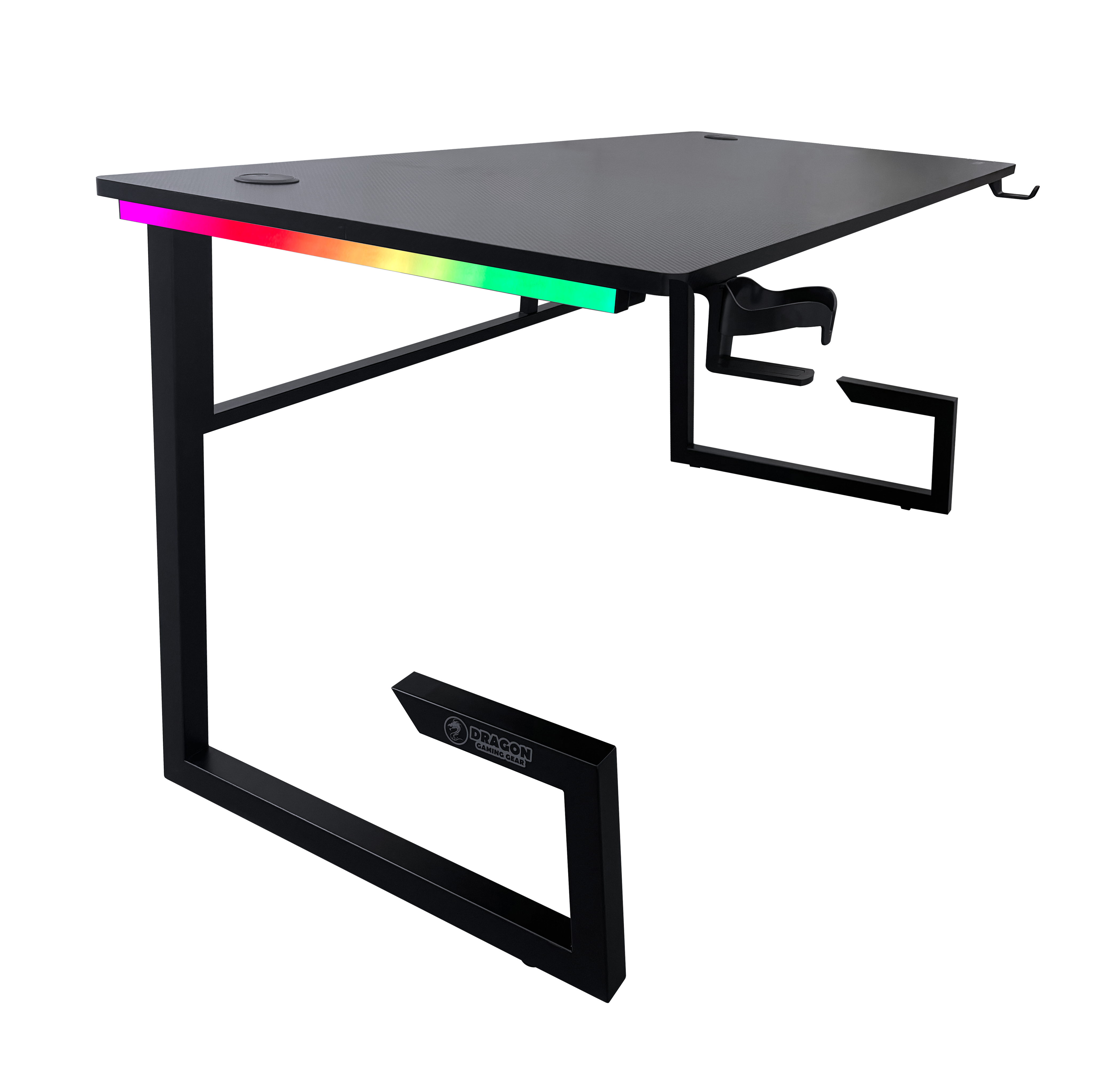 DRAGON שולחן גיימינג תאורת RGB אורך 160 ס"מ דגם TG צבע שחור משלוח חינם