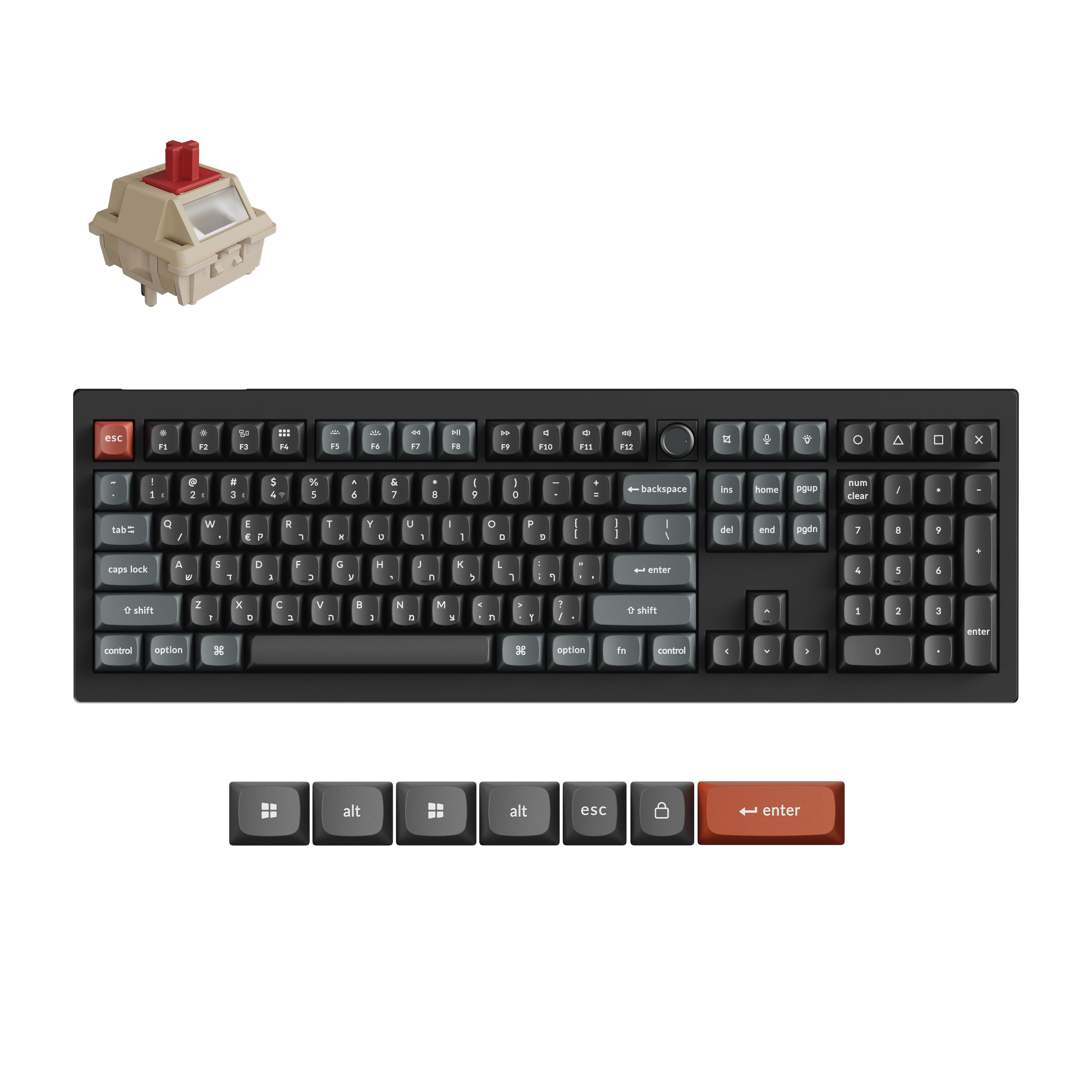 Keychron V6 Ultra 8K מקלדת אלחוטית מכנית בהתאמה אישית בגודל מלא (100%) עם קצב דגימה 8000Hz