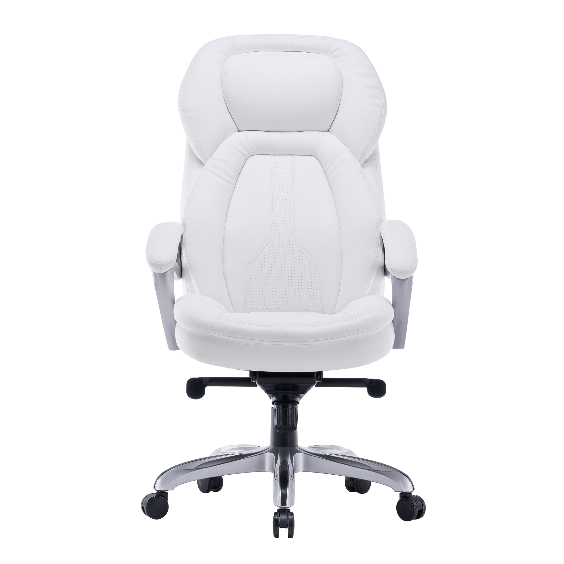 כיסא משרד מנהלים מפואר DLX דגם AMBASSADOR GPDRC-AMB לבן פרונט